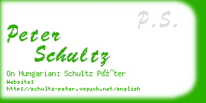 peter schultz business card